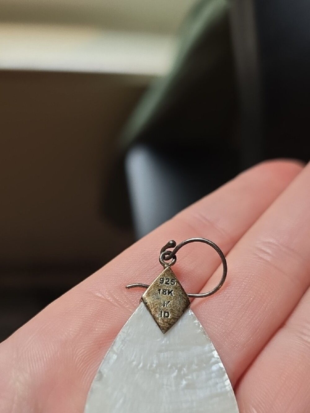 Vintage Robert Manse Bali Sterling Silver 18K Abalone Mother of Pearl Teardrop - Picture 6 of 7